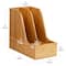Mind Reader Vertical File Storage, Desktop Organizer, Magazine Holder, Office, Bamboo, Brown